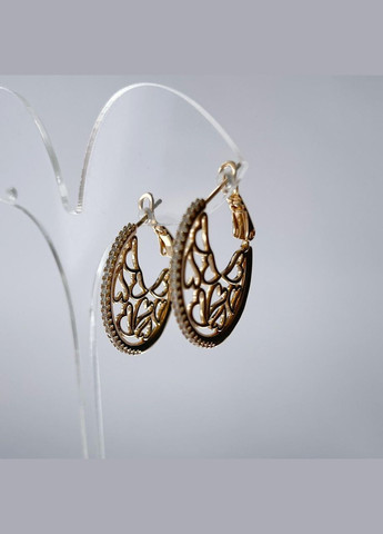 Серьги позолота Xuping Круглые с узором с камнями Золото 25 мм S15114 Xuping Jewelry (328943461)