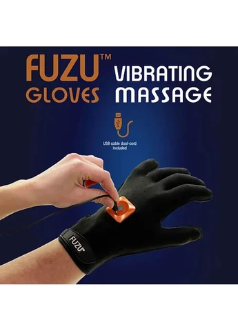 Виброперчатка левая черная Gloves Vibrating Massage Left Hand 11 режимов Fuzu (382853756)