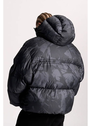 Чорна зимня чоловіча зимова оверсайз куртка "flokk" чорного кольору OGP