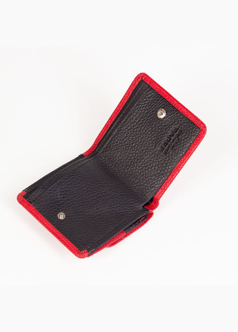 Маленький жіночий гаманець шкіряний 1106-46-45 червоний з чорним Karya (266266685)