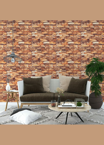 Самоклеящаяся декоративная 3D панель под кирпич красный песчаник матовый 700x770x5мм (058M) SW-00000633 Sticker Wall (326064425)