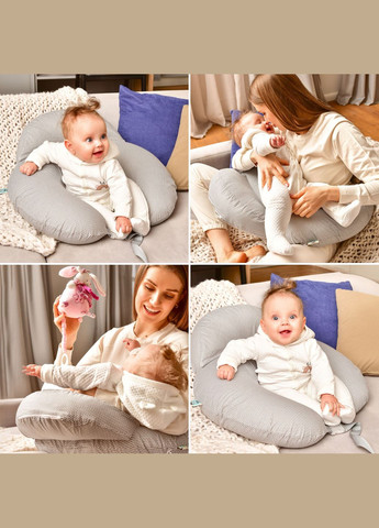 Подушка для кормления Диванчик 60х70х16 см хлопок антиаллергенное волокно котята серая (8-35409*005) Sei Design (331888446)