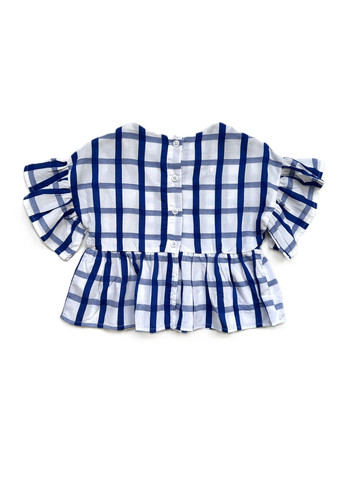 Синій літній костюм для дівчинки tbt377-tbt378 шорти + блуза синій з білим з шортами To Be Too