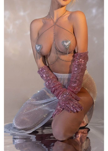 Пестис-сердечки с кисточками и чокером Nipple Sticker AC8021 Sliver JSY (386413540)