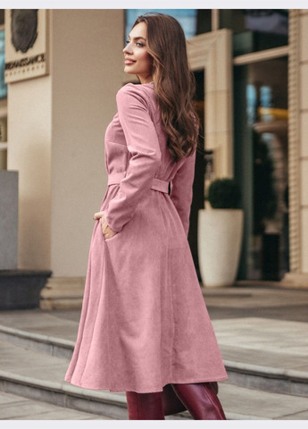 Рожева вельветова сукня-кльош рожевого кольору Dressa