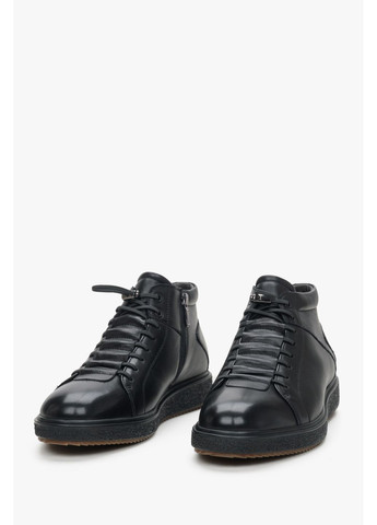 Черные зимние ботинки, цвет черный Estro