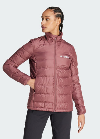 Бордовая демисезонная пуховик terrex multi light down adidas