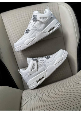 КРОССОВКИ ЖЕНСКИЕ NIKE AIR JORDAN RETRO 4 WHITE CEMENT V2 НАЙК АИР ДЖОРДАН No Brand белые демисезоны (367176515)