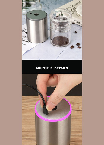 Електрична кавомолка Electric Grinder портативна Срібло (R-HB-986S-VS) iCafilas (303420741)