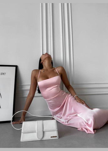 Пудрова жіноча сукня шовк No Brand