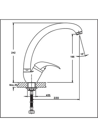 Смеситель для кухни HAIBA PREMIERE 777 гайка No Brand (361444013)