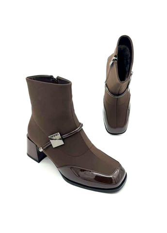 Коричневі демісезонна ботильйони коричневі класичні на підборах 5 см. Lino Marano