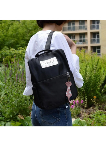 Рюкзак сумка сумка повсякденний міський кежуал жіночий з брелоком системою антизлодій нейлон 32х31х13 см (477580-Prob) Чорний Unbranded (298246155)