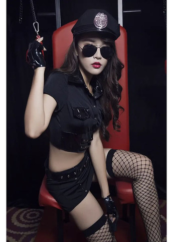 Сексуальний ігровий костюм поліцейської універсального розміру. Стрейчовий ігровий костюм поліцейської для секса China (361441116)