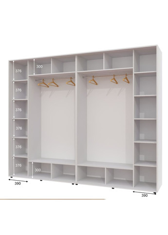 Шафа-купе чотиридверна 300*60*250 Білий 2 Дзеркала з піскострумним малюнком/2 Дзеркала Алекса (360473930)