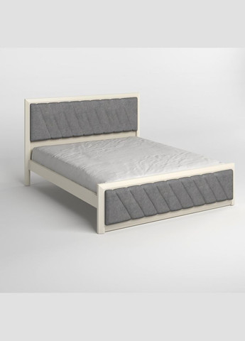 Двоспальне дерев'яне ліжко Барселона Б6 (S2005Y50R)/Аляска 93 (Сірий) 160х190 см (MBG-14468) Mebigrand (368281889)