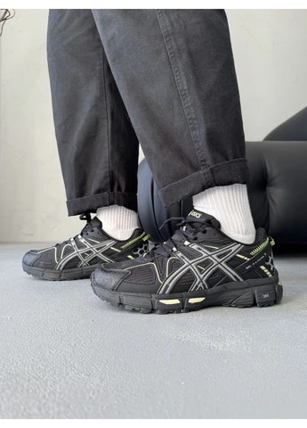 Чорні кросівки чоловічі asics gel-kahana 8 black/green gore-tex асікс гель кахано 8 чорні демісезон No Brand