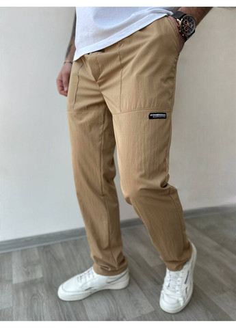 Бежевые демисезонные брюки No Brand