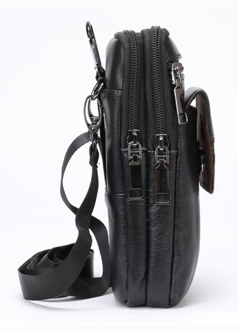 Кожаная сумка кросс боди мужская мессенджер через плечо черная 20358 Vintage (329195388)