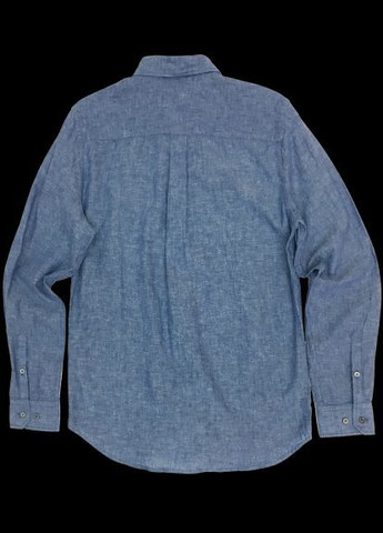 Сорочка з льону шамбре синього кольору No Brand (280938801)