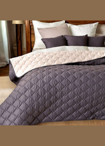 Двухстороннее покрывало Стиль Cube 180х210 см микрофибра с антиаллергенным волокном, шоколад/беж (8-32404*002) IDEIA (311226023)