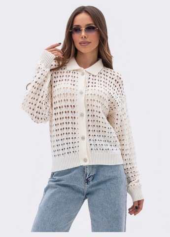 летняя кофта молочного цвета с вырезами в форме сердца Dressa (330528407)