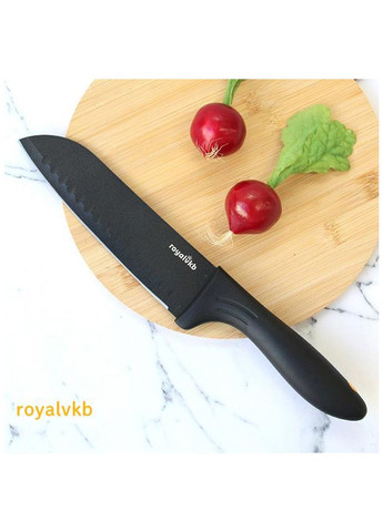 Нож сантоку лезвие 18 см матовый черный RoyalVkb Amazon (373038137)