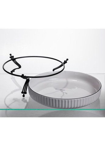 Фруктовая фарфоровая на металлической подставке 25 см, черный Yiwu (365746328)