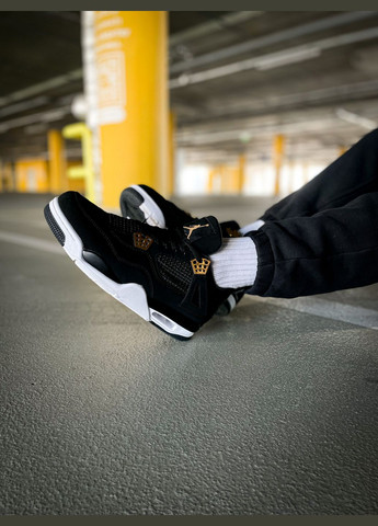 Черные всесезонные кроссовки мужские и женские nike air jordan 4 retro royalty black | найк аир джордан 4 ретро черные No Brand