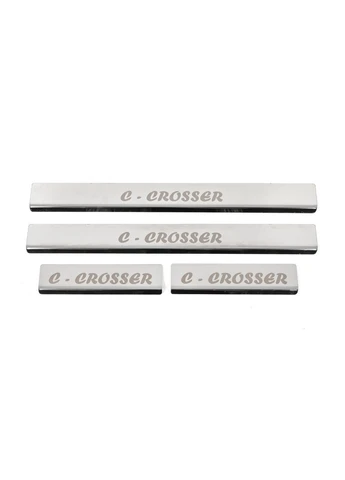 Накладки на пороги (4 шт, нерж) для Citroen 2007-2013 рр CARMOS C-Crosser (390303535)
