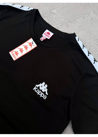 Футболка черная лампас No Brand (350606246)