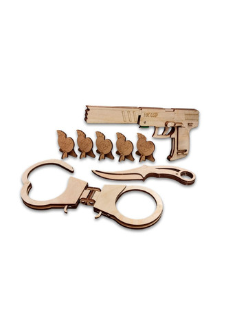 Набор для творчества Пистолет резинкострел HK USP, чем FANG, наручники и фанеры Набор №53 KOGOTOK (335056246)