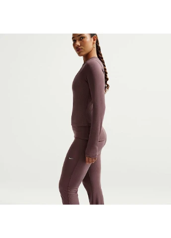 Штаны Sportswear Chill Knit Mid-Rise Tight Ribbed Bordo IF0240-502 Nike (399363564)