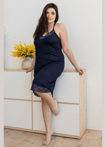 Синій демісезонний нічна сорочка мереживна нс1200 синій MiaNaGreen