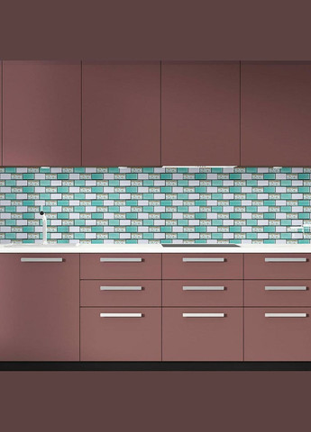 Декоративная плитка ПВХ на самоклейке мятная 300х300х5мм, цена за 1 шт. (СПП-505) SW-00001139 Sticker Wall (316470620)