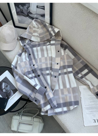 Бежевая повседневный рубашка в клетку Гермес с длинным рукавом