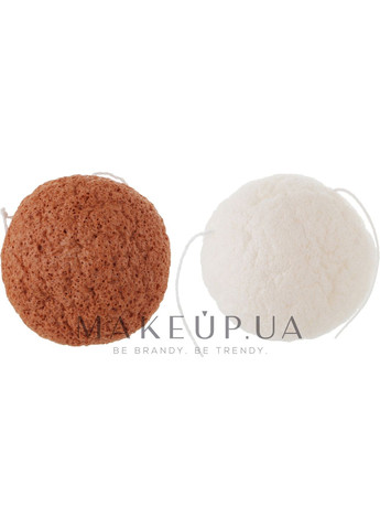 Набір конжакових мініспонжів для вмивання, білий + червоний Konjac Sponge Mini Craft Box 2шт (1226101-27063745) Cosmo shop (368652291)
