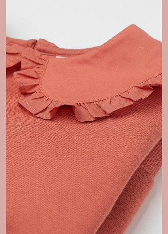 H&M свитшот флис,кирпичный, светло-оранжевый