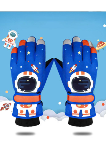 Перчатки детские флисовые с рисунком Космонавт, водоотталкивающие, S (ЗП-1005-11) No Brand (311598594)