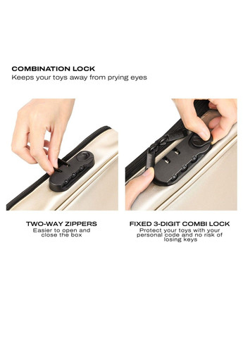 Кейс для игрушек DISCREET BOX LUXURY GOLD кодовый замок 27×16×7,62 см футляр для секс игрушек Dorcel (322740132)