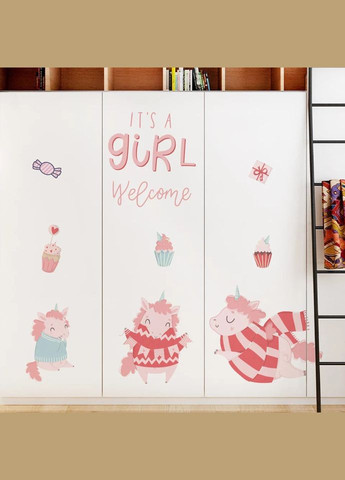Виниловые наклейки на стены Единорог girl (лист 40 х 60 см) Б202-5 No Brand (302242101)