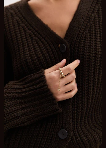 Короткий в'язаний кардиган oversize на гудзиках чорний Arjen (317233844)