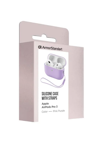 Чехол для наушников Silicone Case with straps для Apple AirPods Pro 3 Pink Purple (ARM91284) ArmorStandart (402010816)