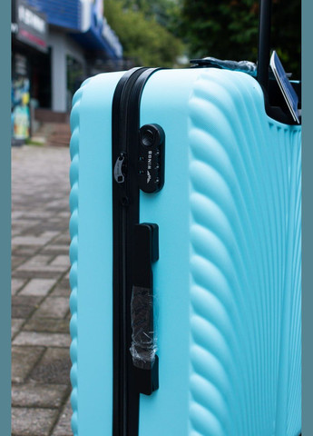 Валіза пластикова великий L, колір блакитний Wings 120 (324072216)