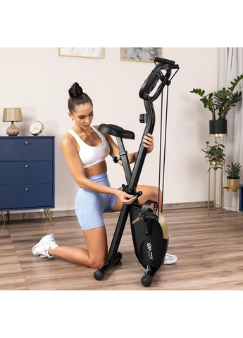 Велотренажер FX800 магнитный складной с эспандерами золотой Gymtek (361951442)