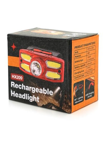 Налобный фонарик HX-209 1 LED 3 W 4 LED Cob 4 режима Bailong (346048353)