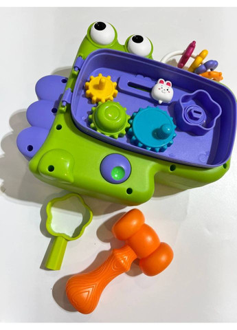 Сортер "Динозавр" QX-91210E, фигуры 6шт (4шт-погремушка, 2шт-шарики), молоточек Bambi (370785615)