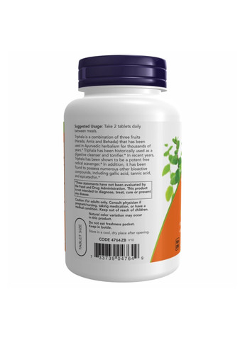 Добавка Triphala 500mg - 120 tabs Now Foods (280899604)