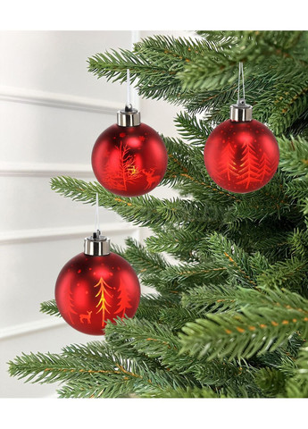 Елочный стеклянный шарик с LED подсветкой 8 см, снежинки Chomik (367114055)