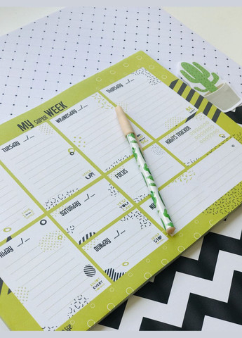 Планінг-щотижневик Настільний планінг на тиждень Weekly Planner А4 Зелений (ПН0001) Figasse (333023755)